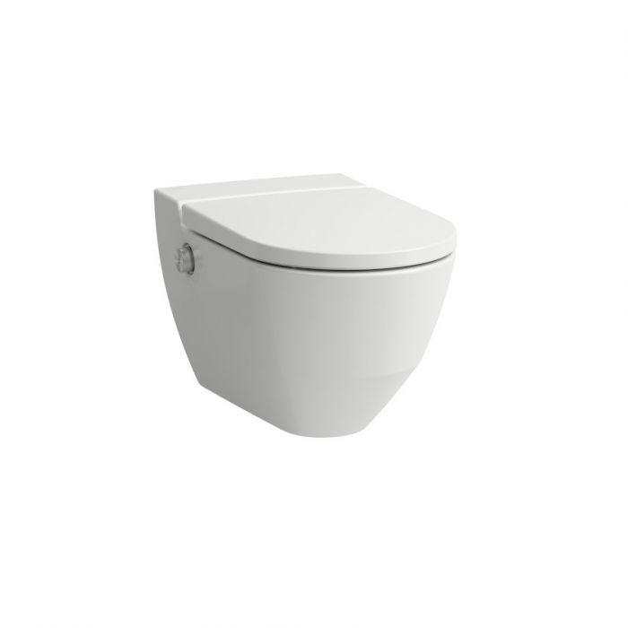 NAVIA toaleta ceramiczna myjąca podwieszana Rimless 37 x x 40.5 cm biała z powłoką LCC