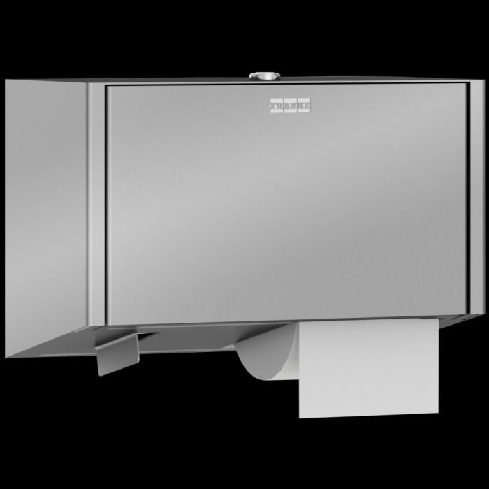EXOS uchwyt na papier toaletowy natynkowy EXOS676B stal szlachetna + szkło panel przedni z czarnego szkła hartowanego 280 x 193 x 147 mm srebrny + czarne szkło w komplecie kluczyk
